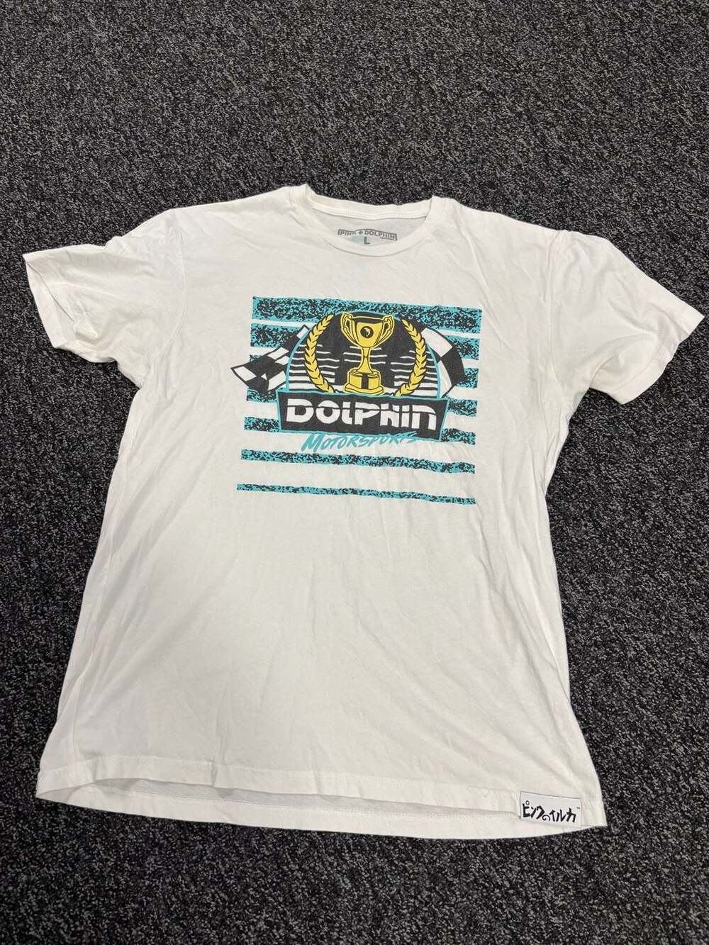 Pink Dolphin Motorsports Graphic T-Shirt White